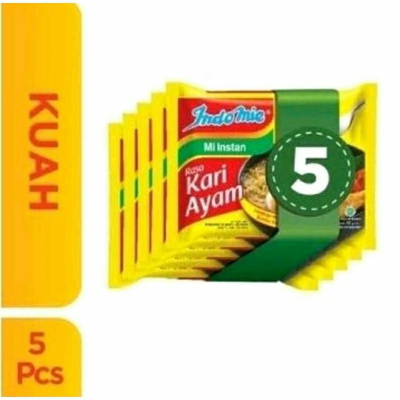 

Indomie kuah kari isi 5 pcs