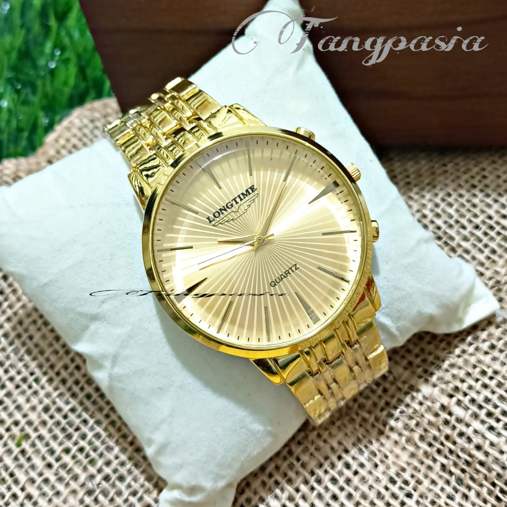 new jam tangan mewah pria warna gold jam tangan rantai gold jam tangan pria rantai stel gold