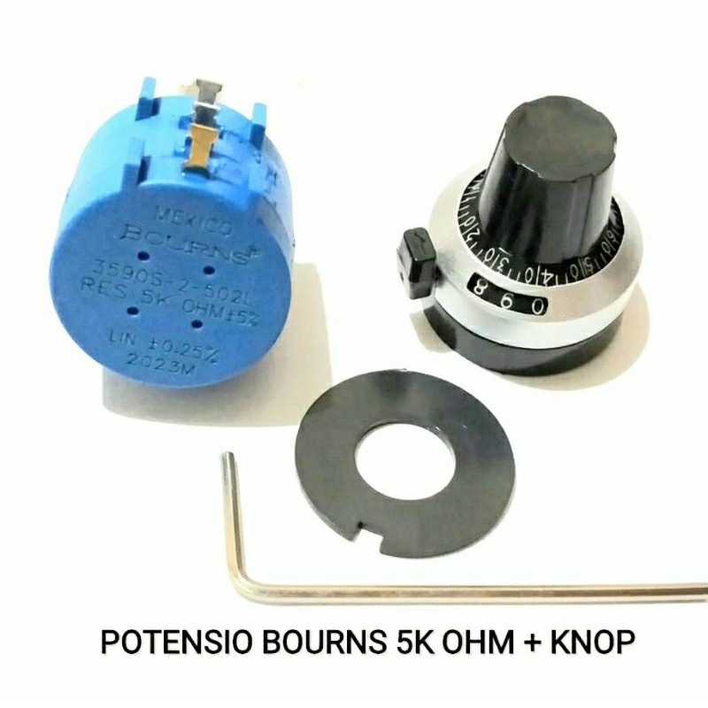 Potensio Bourns 10 Putaran 5K Ohm + Knob Angka 10 Putaran