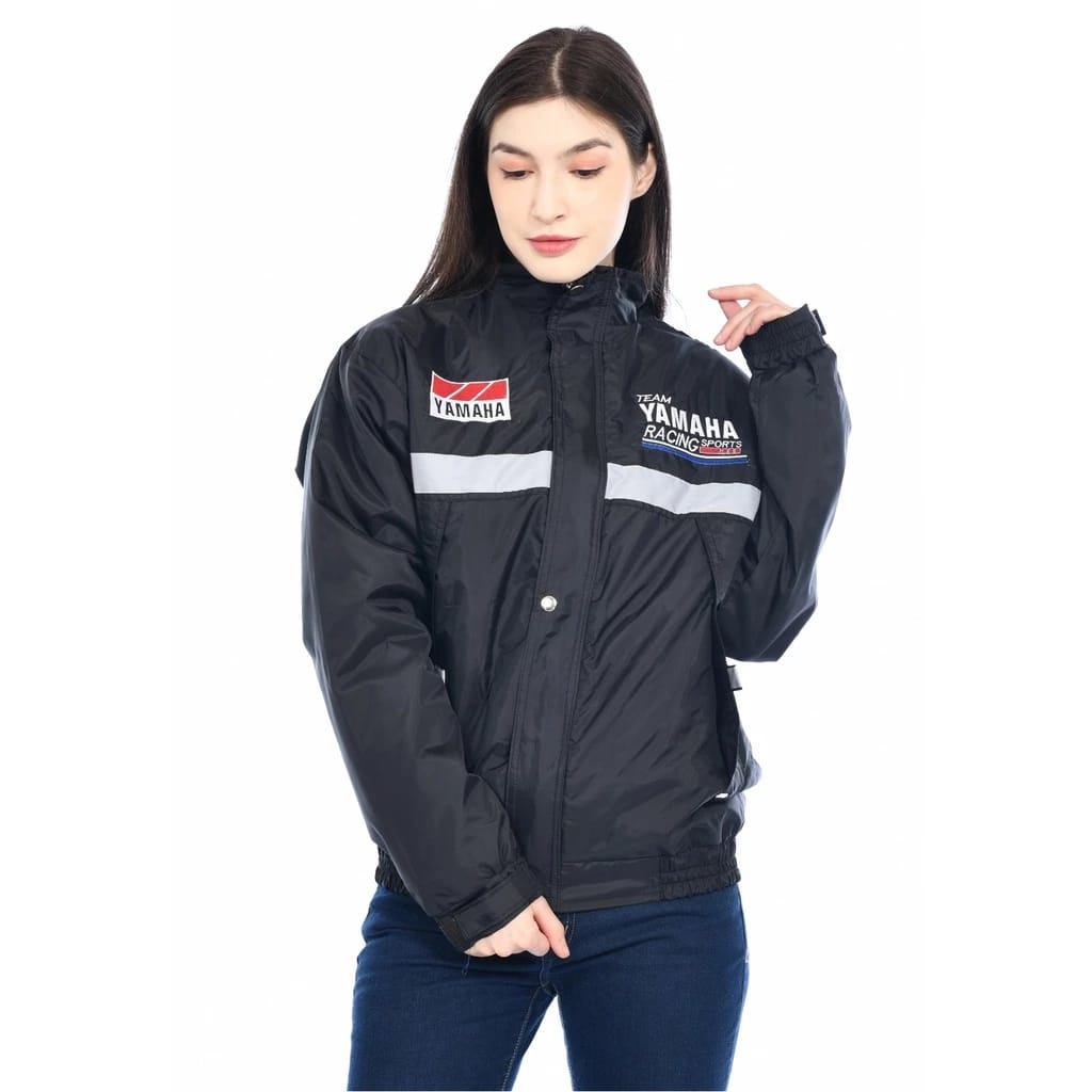 Jaket Motor Pria Team Yamaha hitam Racing Sport Vintage Sunmori Simple