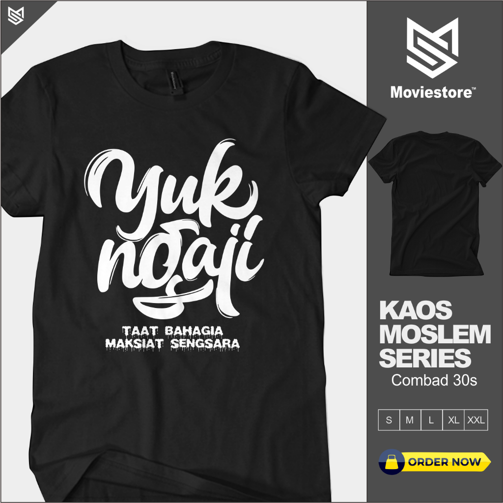 Baju Kaos Dakwah Pria Wanita Yuk Ngaji T-shirt Distro Premium Kata Kata Santri Putra Putri Islami Mu