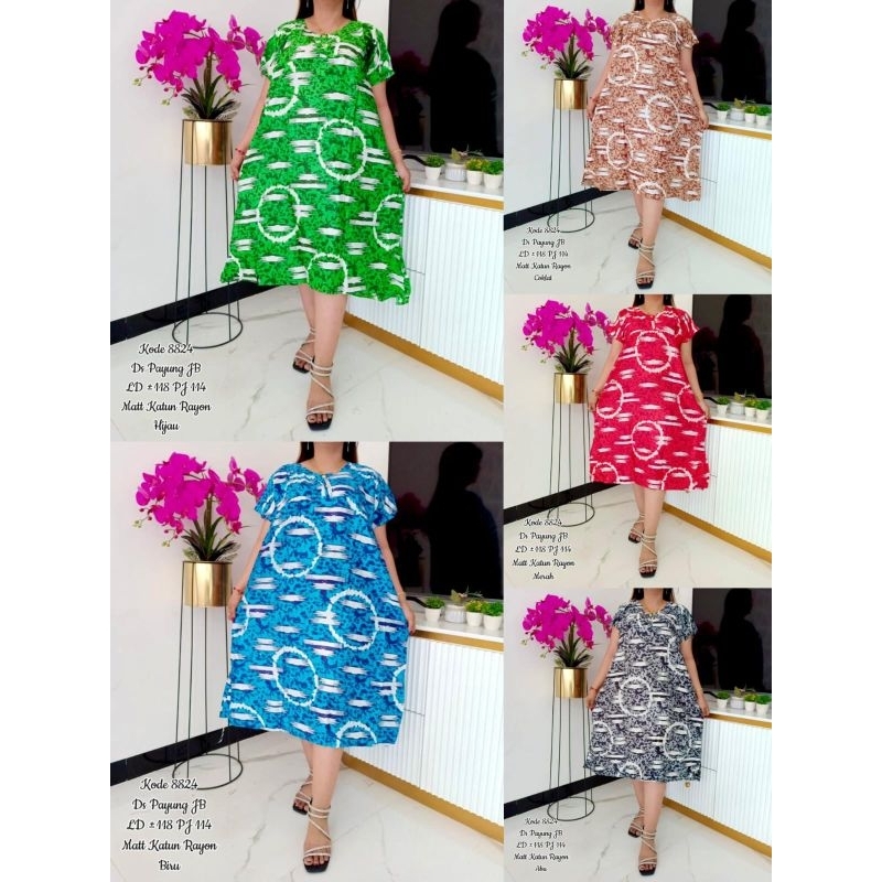 ECER DAN PAKET USAHA (3 PCS) DASTER HOME DRESS RAYON MAYUNG MURAH KEKINIAN KUALITAS TERJAMIN JUMBO B