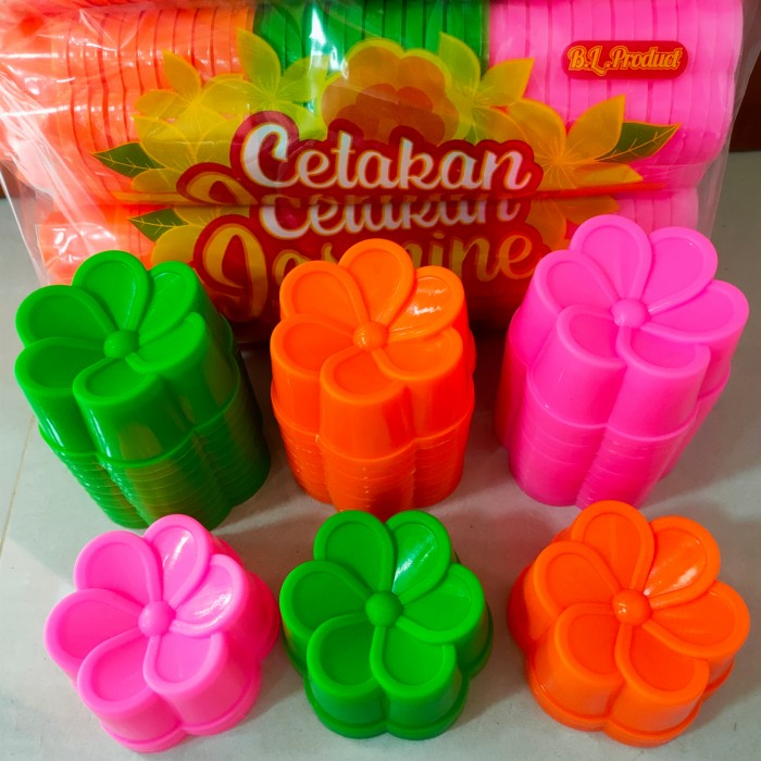 12 Pcs Cetakan Talam Kue Kukus Plastik Bunga Jasmine