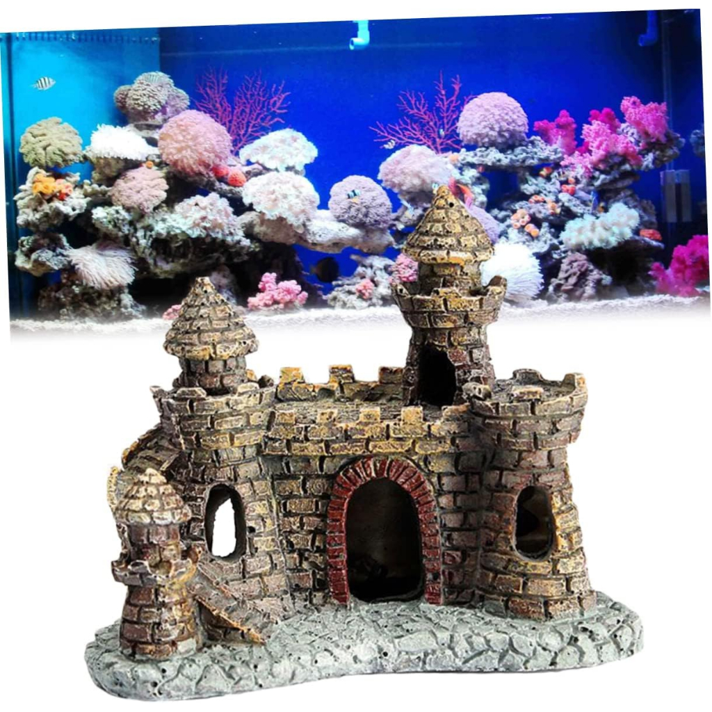Mini Kastil aquarium, dekorasi aquarium mini kastil, kastil mini aquarium, hiasan aquarium kastil, hiasan aquascape kastil