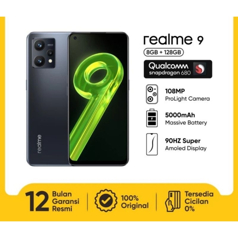 Realme 9 4G 8+8/128 (108MP Potrait camera) GARANSI RESMI