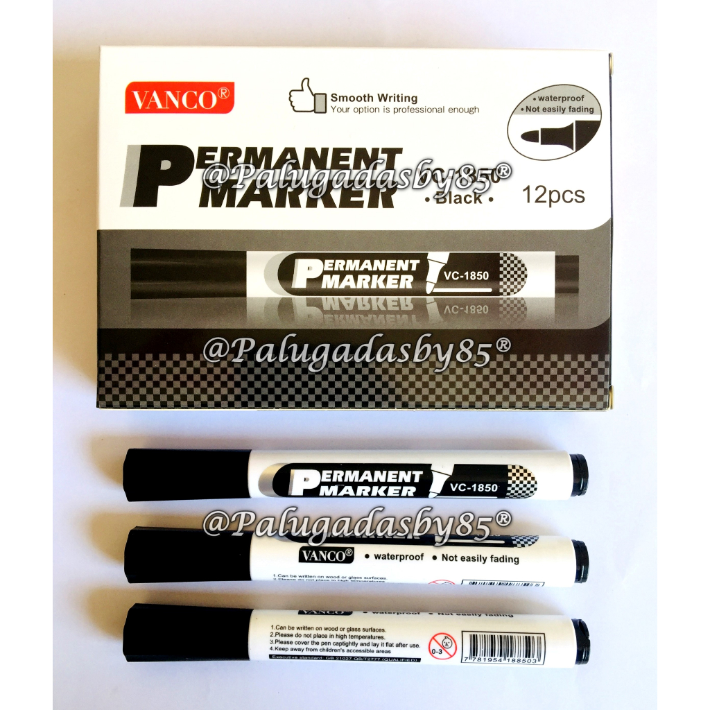 

(1 Biji) GROSIR Permanent Marker VANCO VC-1850 Hitam / Marker Spidol Permanen Round Tip Vanco VC-1850 / Spidol Permanen Vanco VC-1850 / Spidol Vanco VC1850 VC 1850