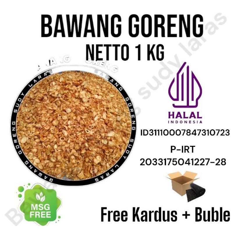 

BAWANG goreng ASLI Brebes&sumenep 1 Kg renyah