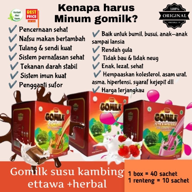 

GOMILK SUSU KAMBING HERBAL ETTAWA SACHET 25GR