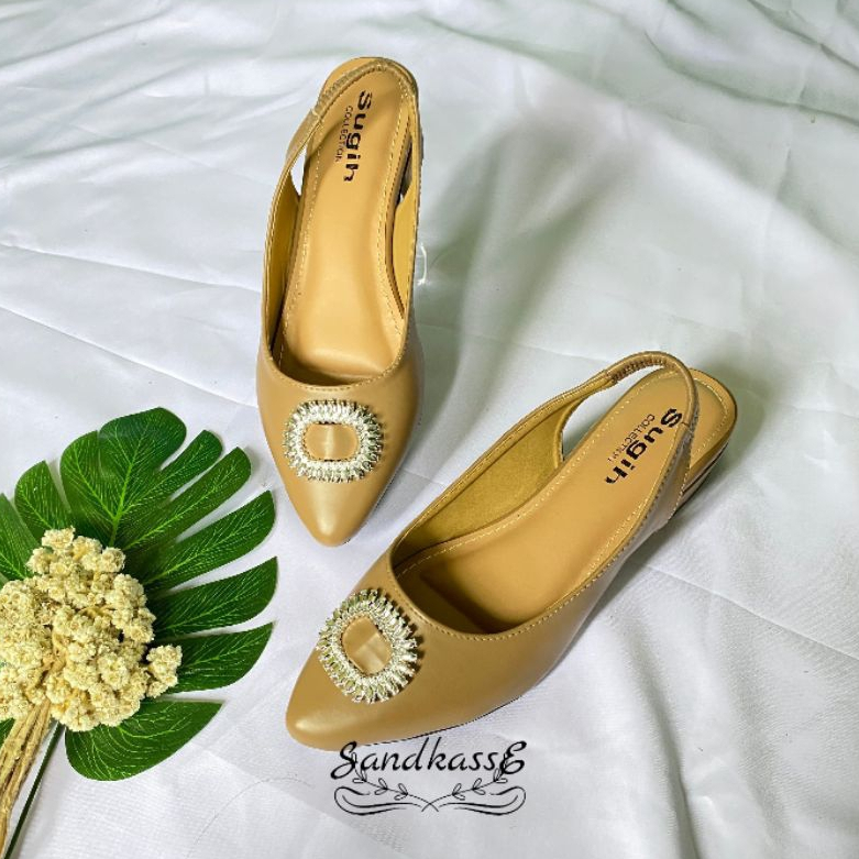 Sepatu Sandal Heels NARISA Zaina Hak 3 CM Tali Belakang - Heels Wanita Sol Karet NonSlip - Sandkasse