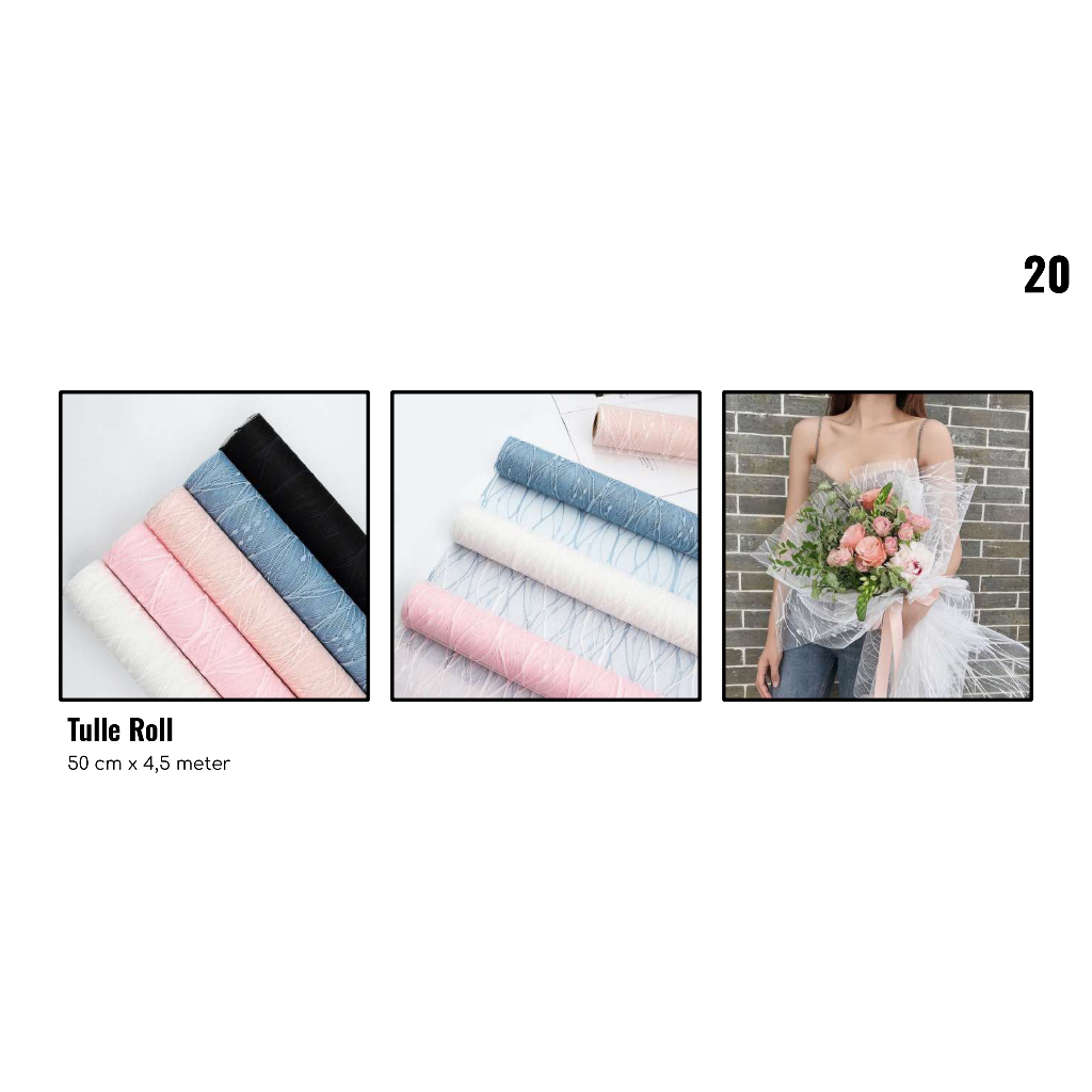 

MY Supplies - Flower Wrapping Roll Tulle Roll Tile Buket Bunga Rol 1 Roll 4,5 Meter