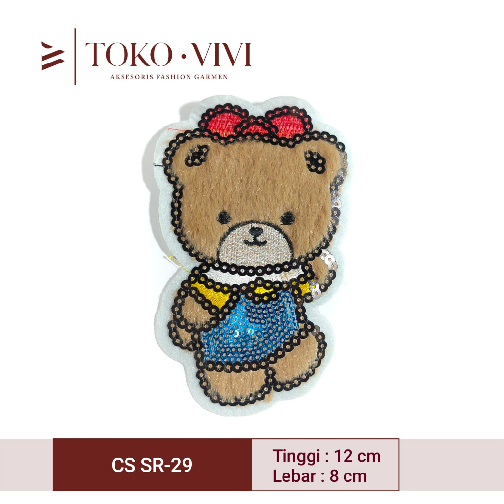Vivi Aplikasi Boneka Beruang Coklat / Boneka Bear / Boneka Lucu