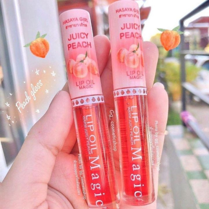 LIP OIL MAGIC HASAYA GIRL JUICY PEACH Lip Oil Magic Juice Peach ORI