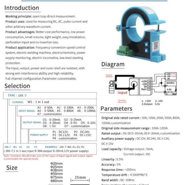 

WinTech JXK-7 CT Split Core Current Tranducer In0-1000A Out:4-20mA Diskon