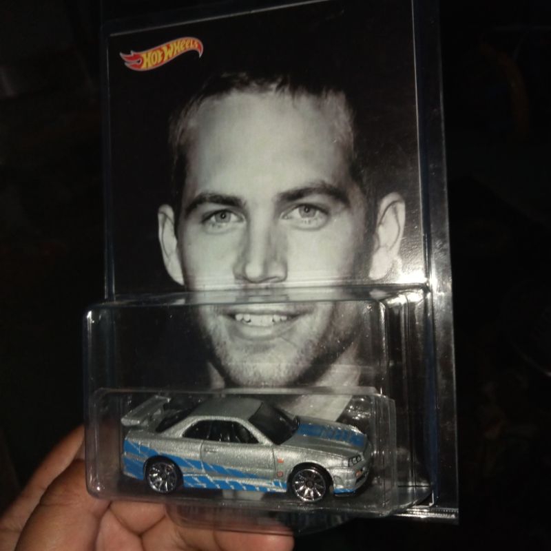 Custom Card For Paul Walker Nissan Skyline Gtr Bnr34 R34 Silver Fast And Furious Hw Hot Wheels Hotwh