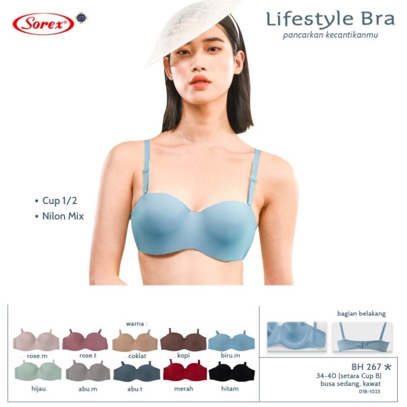 (isi 2 pcs) Sorex Bra/BH Kawat 267 Cup B 1/2 Seamless Push Up Bra