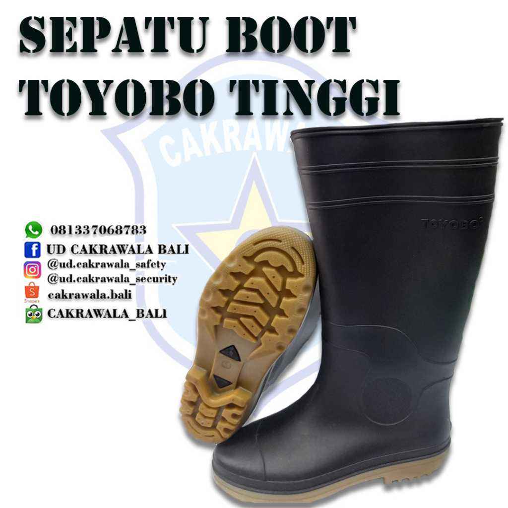 Sepatu Boot Karet Toyobo Tinggi - Hitam
