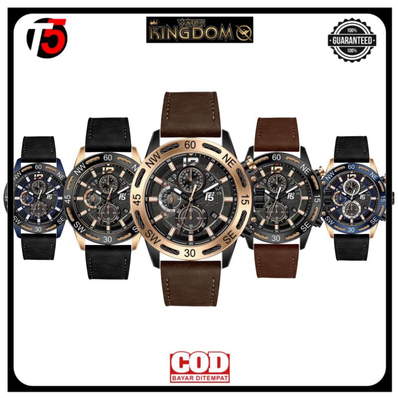 Terbaru Jamtangan pria T5 H 3807G Original dm:48mm Chronograph stopwatch Water Resistant include box