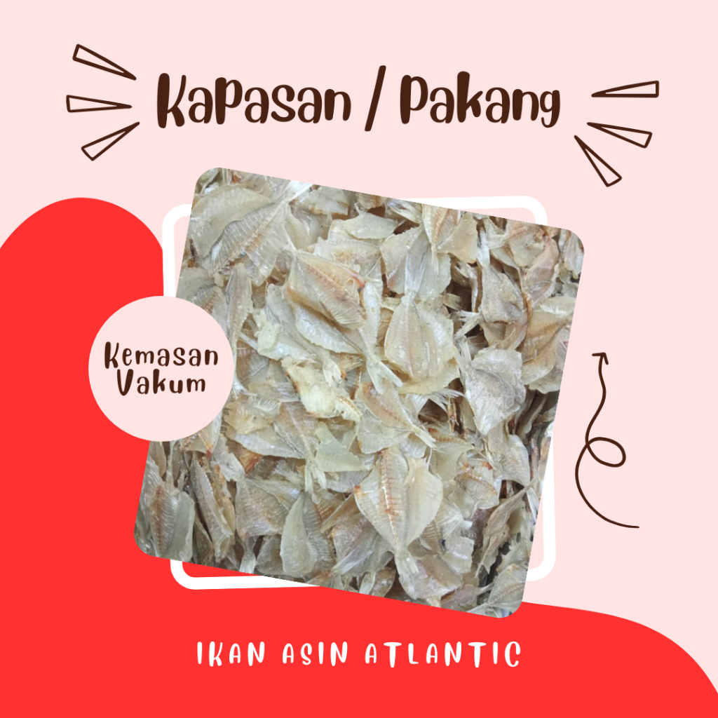 

Ikan Asin Kapasan Belah / Ikan Asin Kerupuk / Pakang Kemasan Vakum 250 Gram - 1 Kg Ikan Asin Premium - Ikan Asin Atlantic