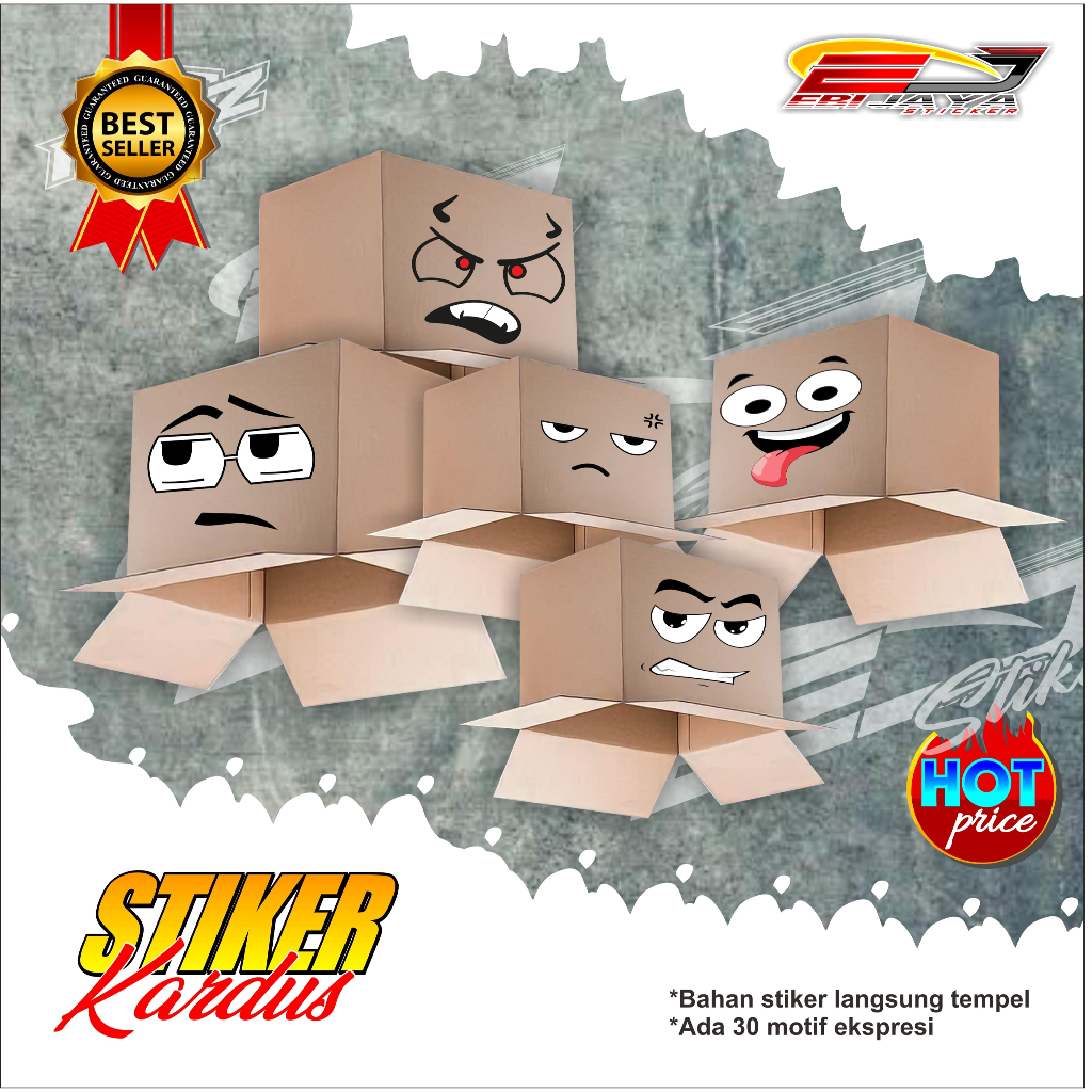 STICKER KARDUS VIRAL EMOJI VARIASI-STIKER KARDUS VINYL UKURAN A4 VIRAL-EMB445