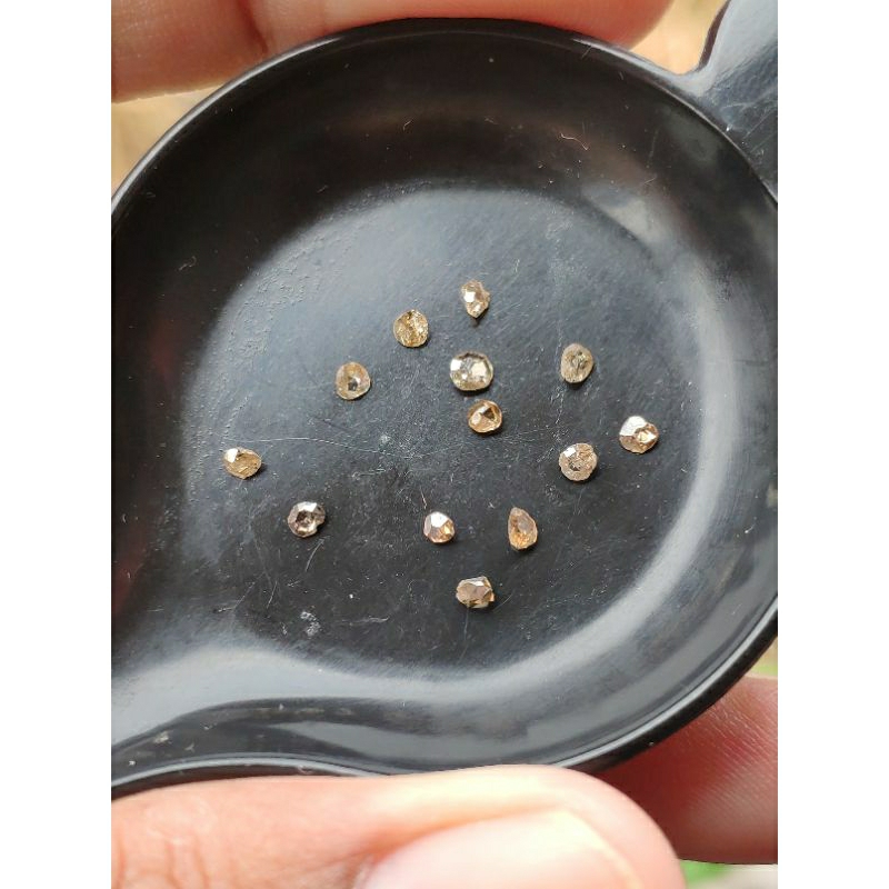 Natural berlian Banjar warna brown berlian antik berlian unik berlian Banjar asli cut tradisional be