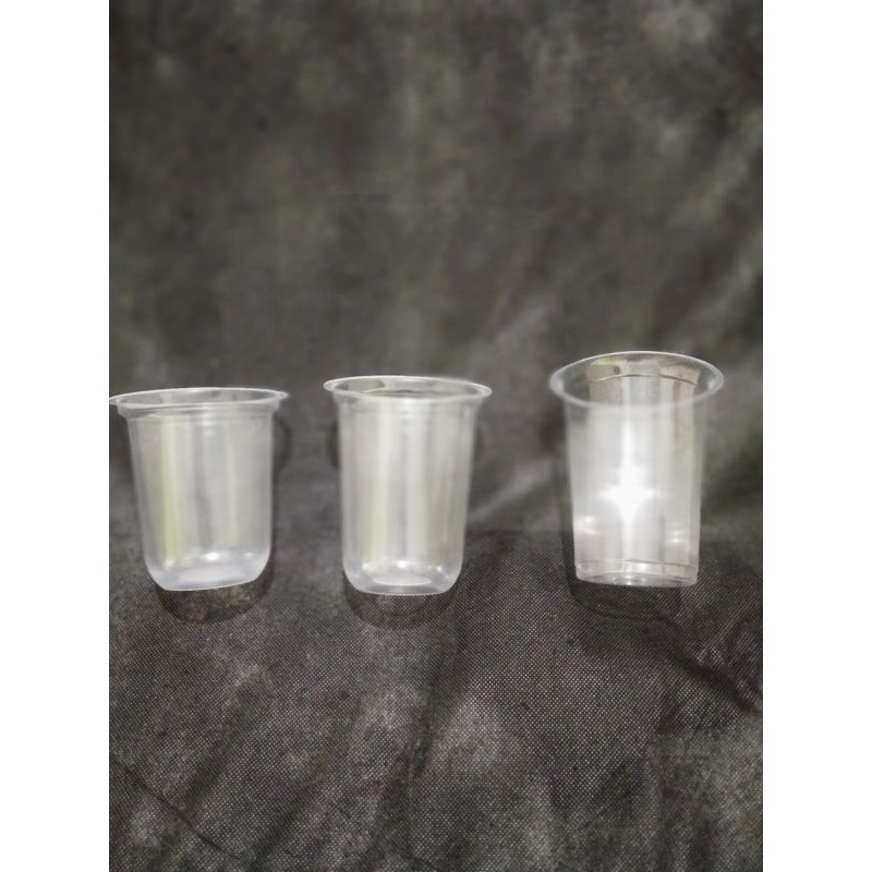 gelas plastik / cup plastik 12oz 14oz 16oz oval & datar 7gr GP