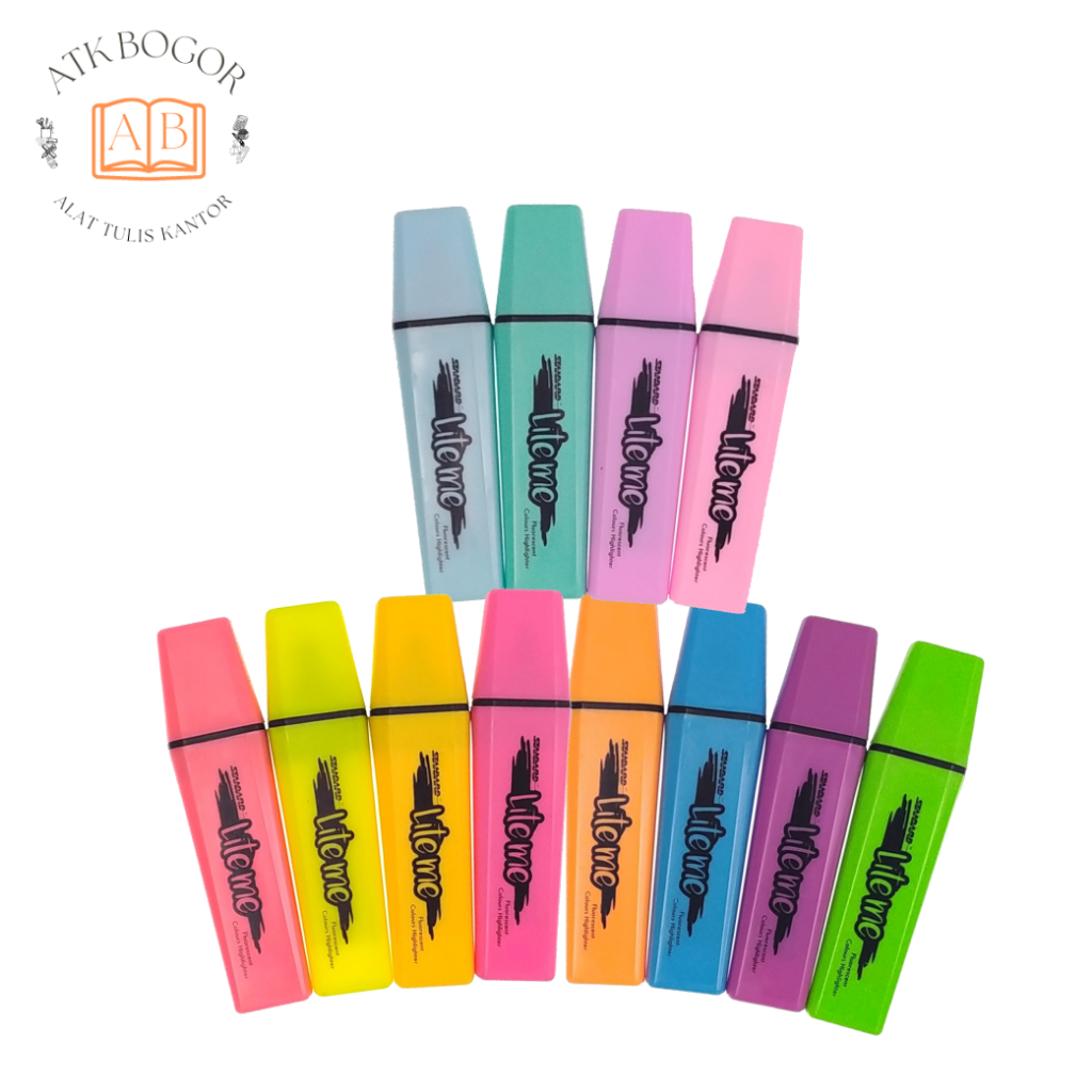 

Standard Lite Me Fluorescent Colors Highlighter Pen Baby Blue / Baby Pink / Blue / Fuchsia / Golden Yellow / Green / Orange / Pink / Purple / Red / Turquoise / Yellow