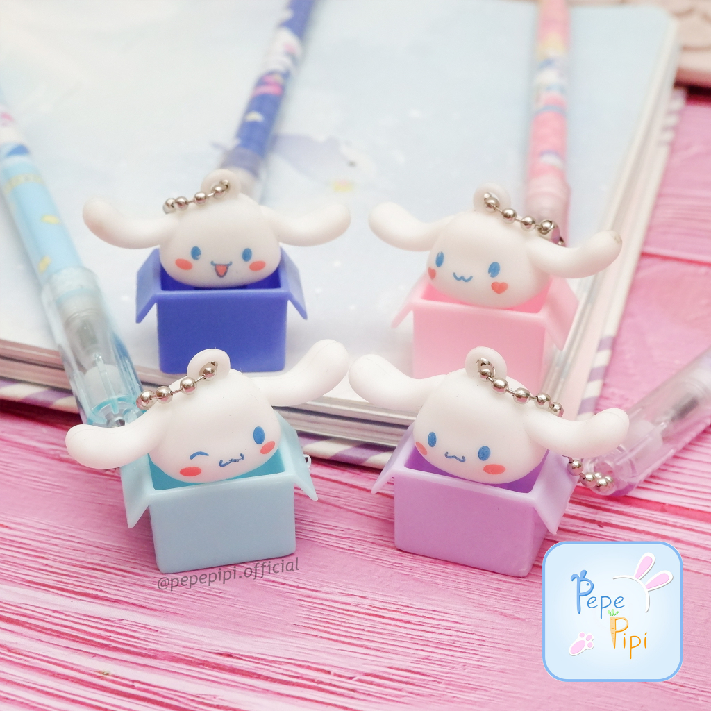 

Pena Gel Gantung Cinnamoroll Box Pulpen Bolpen Bollpoint Tinta Hitam Sanrio