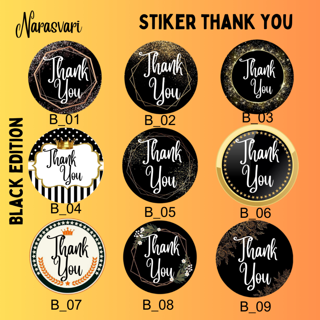 

Stiker Thank You chromo halfcut