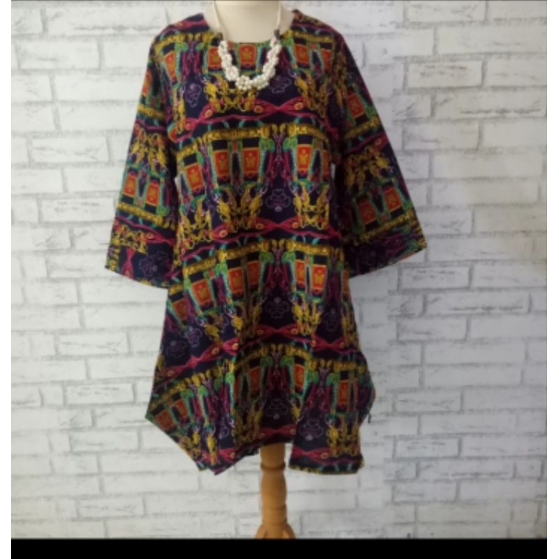 blouse tunik big size/blouse batik/blouse wanita