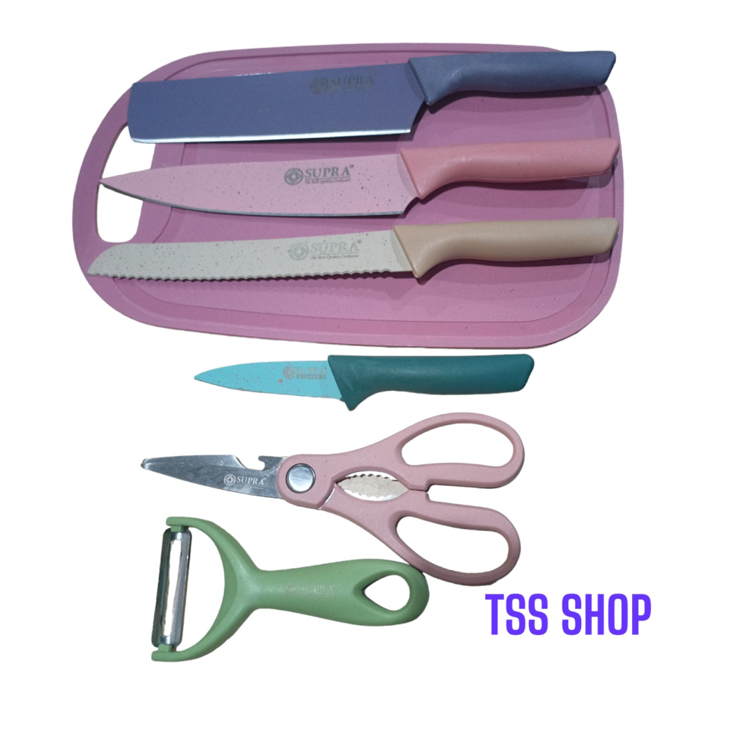 SUPRA Pisau 6pcs | Kitchen Knife Set Pastel Color