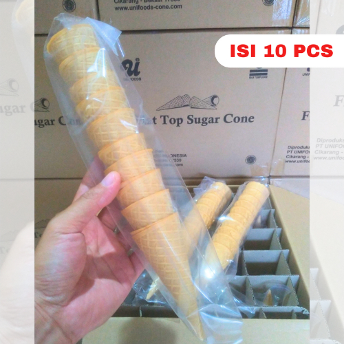 

CONE WAFFLE FLAT TOP UNIFOODS ICE CREAM | PACK ISI 10 PCS