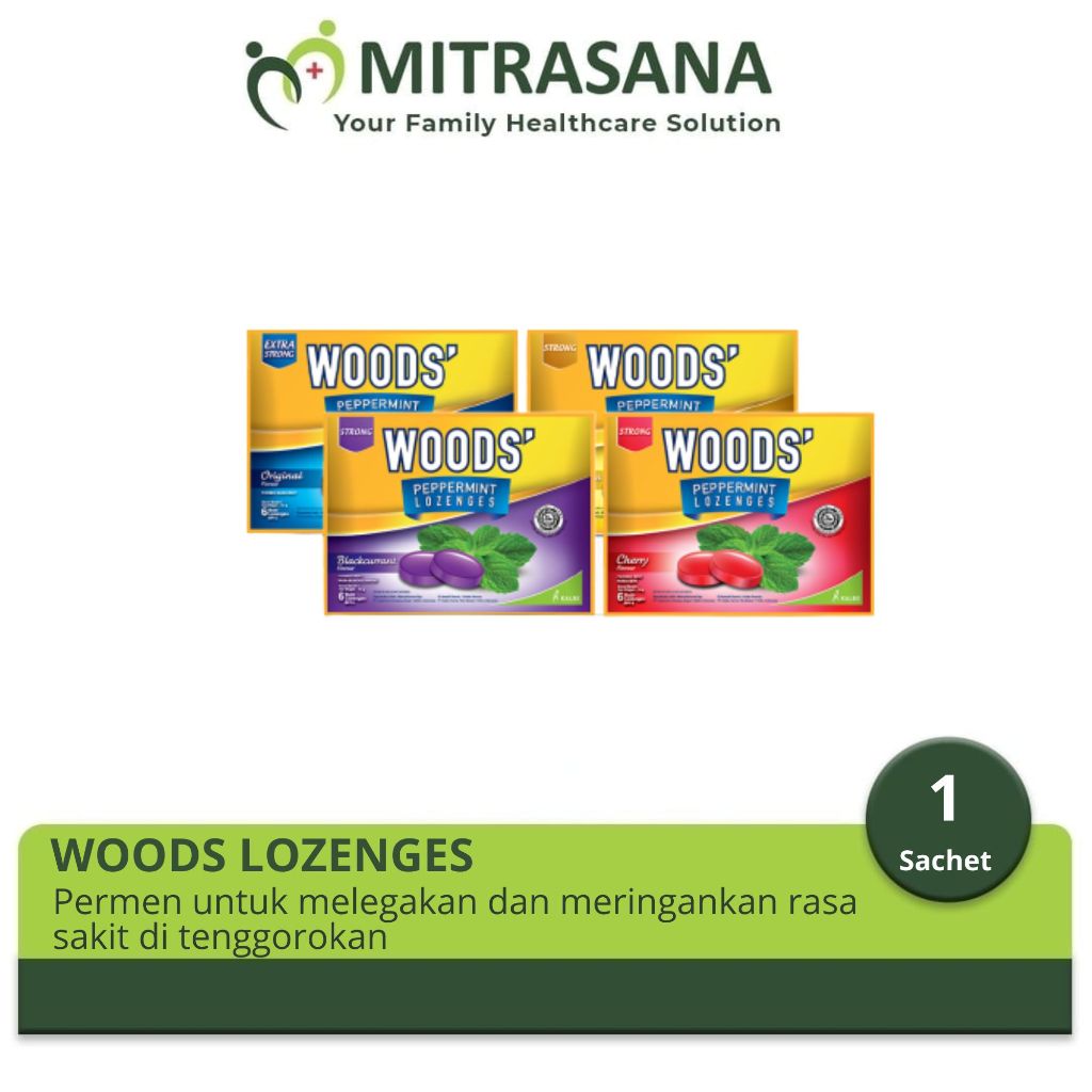

Woods Lozenges Sachet - Permen Pelega Tenggorokan