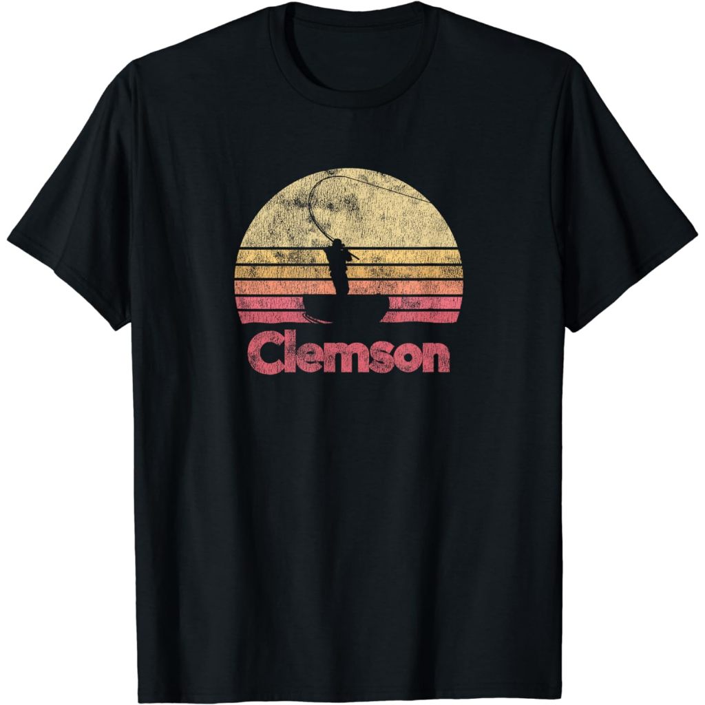 Kaos Baju Dewasa Distro Premium T-shirt Dewasa Clemson Retro Fishing T-Shirt