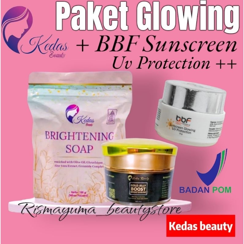PAKET GLOWING KEDAS BEAUTY + SUNSCREEN BBF GARANSI ORI
