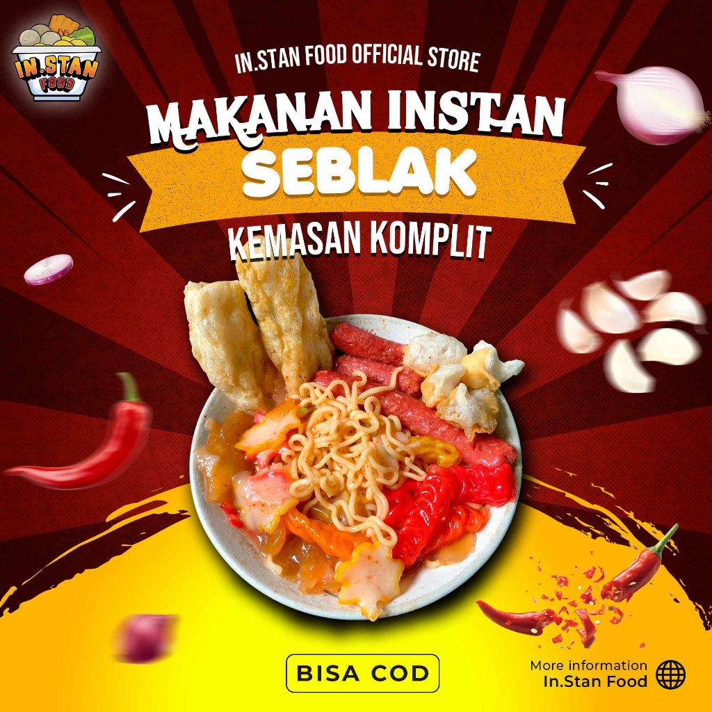 

IN.STAN FOOD | Paket 10pcs Seblak Instan Komplit isian banyak dijamin nagih !!! Makin hemat Beli Paket banyak