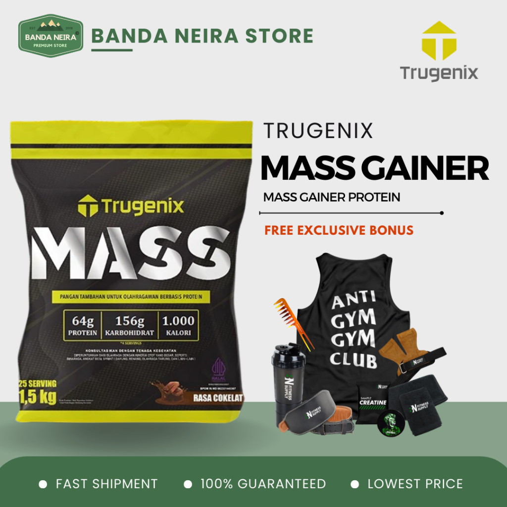 TRUGENIX TRU GENIX Mass Gainer Protein Powder | 25 SAJIAN | 1.5 KG | 1500 GR