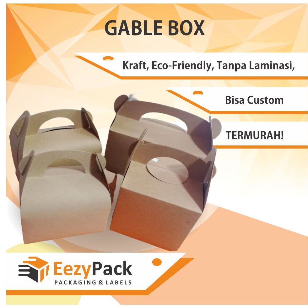 

(ISI 25)Gable Box Bahan Kraft/ Box Jinjing/Box take away 22x11x11