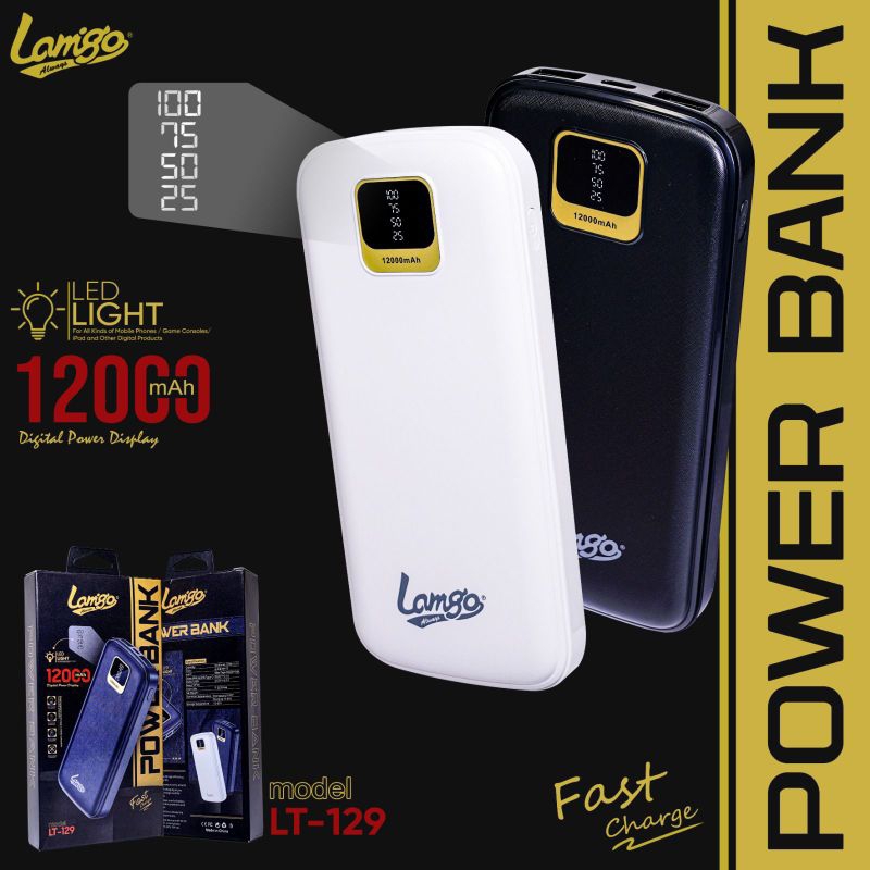 powerbank lamigo LT-129 12.000 mAh LED Indikator (real Capacity)