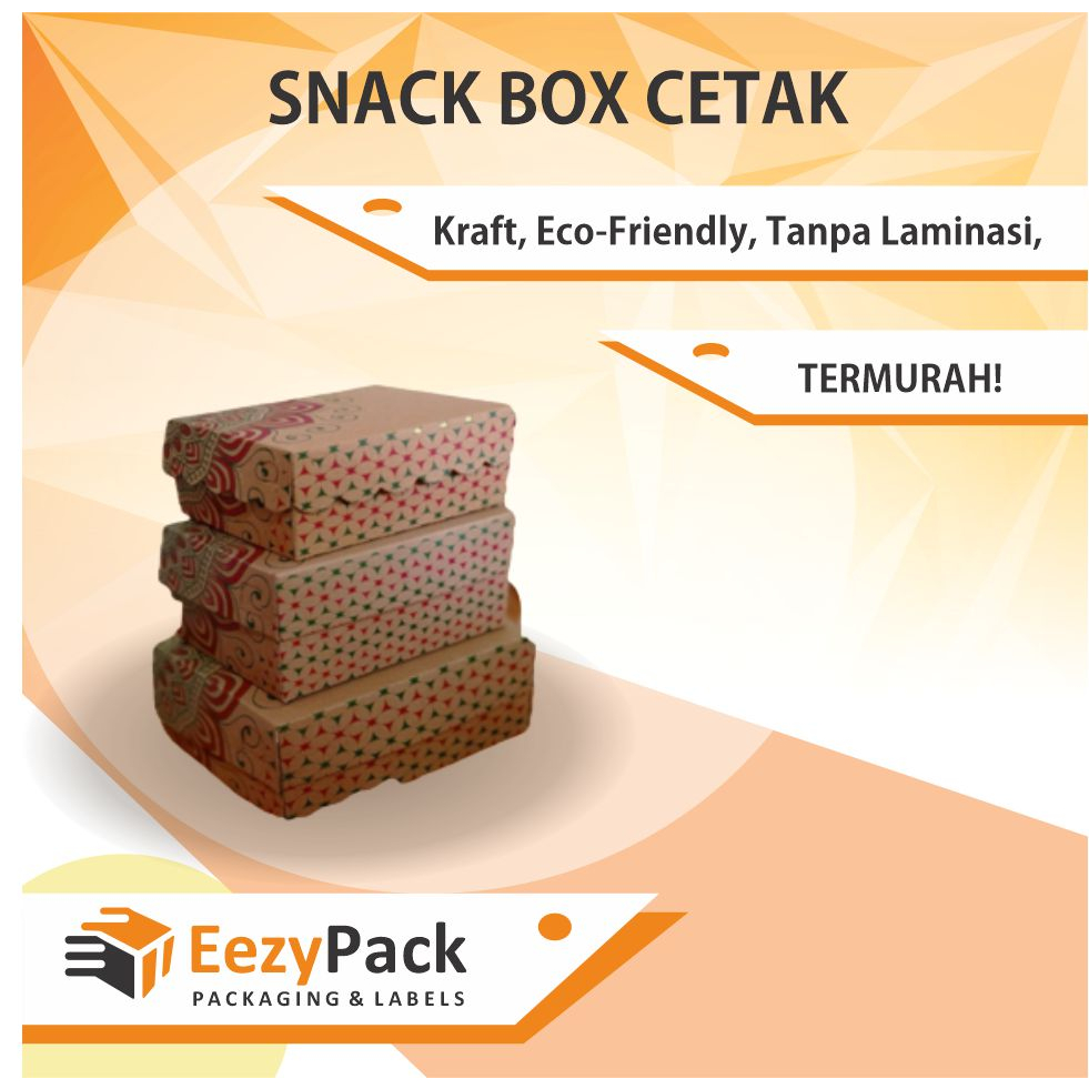 

(ISI 25)Snack Box Cetak 2W Kertas Coklat Dos kemasan Snack