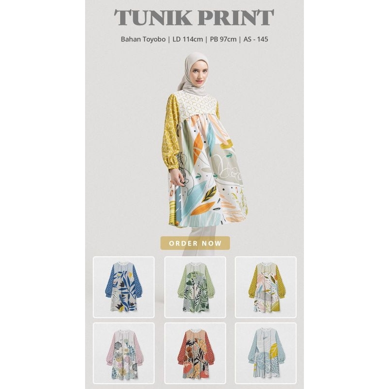 Tunik Print Motif Toyobo