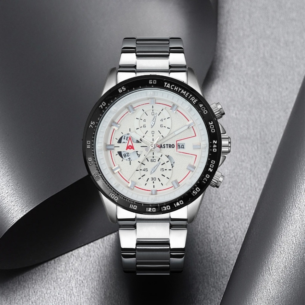 JAM TANGAN PRIA STAINLESS STEEL MOTIF CHRONO - GASTRO G-1617 ORIGINAL