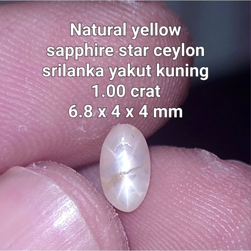 Natural yellow safir star ceylon sapphire srilanka yakut kuning