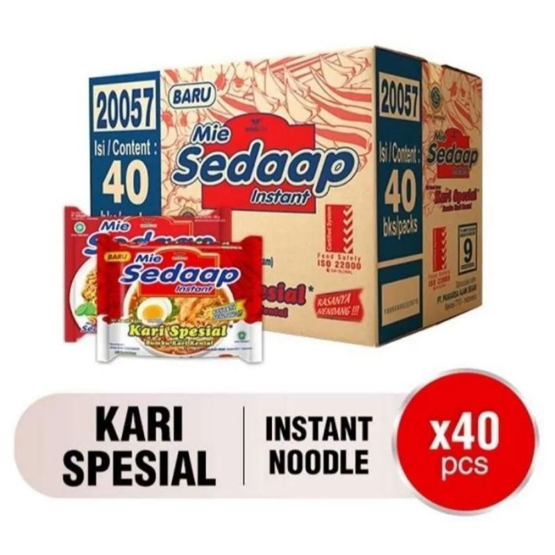 

MIE SEDAP MIE INSTAN KARI SPESIAL BUMBU KARI KENTAL 1 DUS ( ISI 40 PCS )