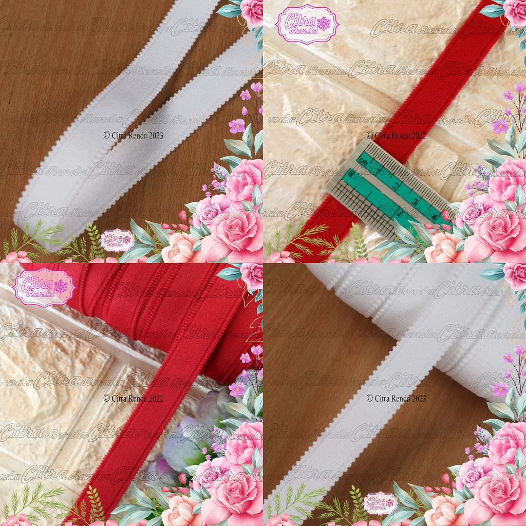 (Per Meter) KRB205 Tali Pundak Karet Bra Lebar 1,5 Cm