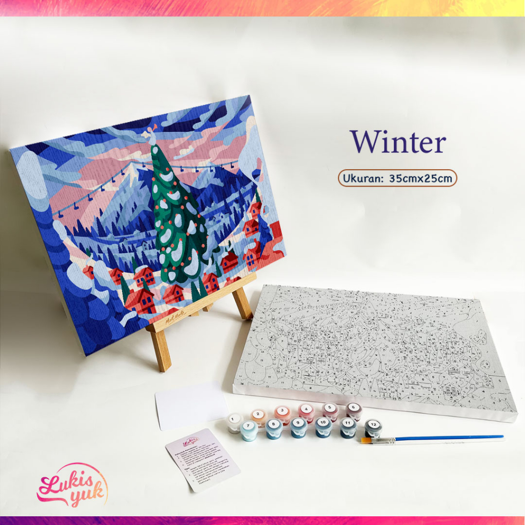 

Winter - Paint by Numbers Kit - 35x25cm - Cat Akrilik - Kanvas Lukis - by LukisYuk