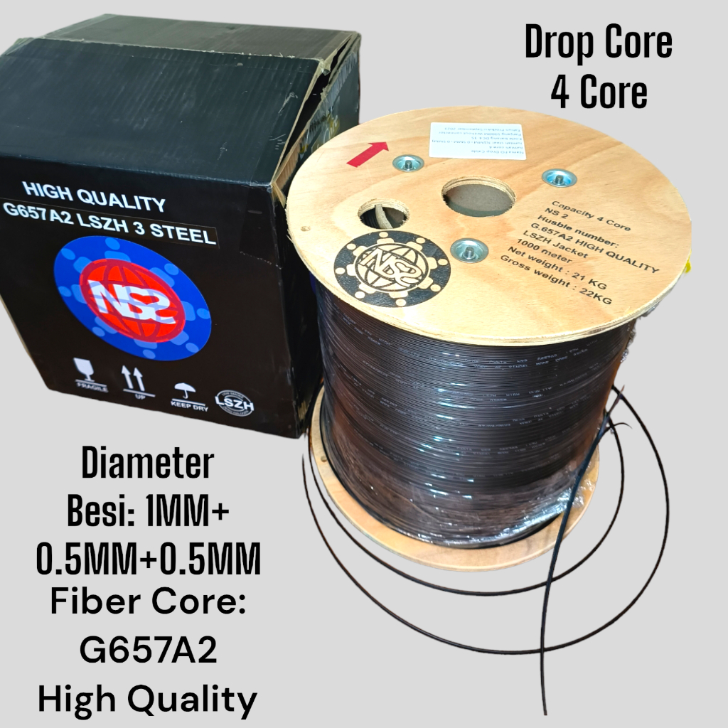 dropcore 4 core 3 seling NS2 high quality fiber optik / kabel fo 4 core 3 seling
