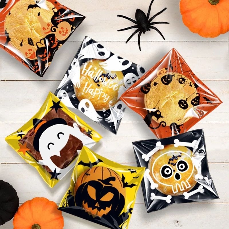 (BBH) 10 lembar Plastik cookies Halloween / Halloween cookies plastic / plastik kue tema halloween/ 
