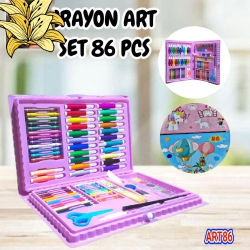 

Krayon Art Set 86 Pcs Pensil Warna Set Viral Lengkap Kuas Lukis Cat Air Penggaris Serutan Gunting Penghapus Spidol Pensil Warna Warni Murah Gambar Menggambar Melukis