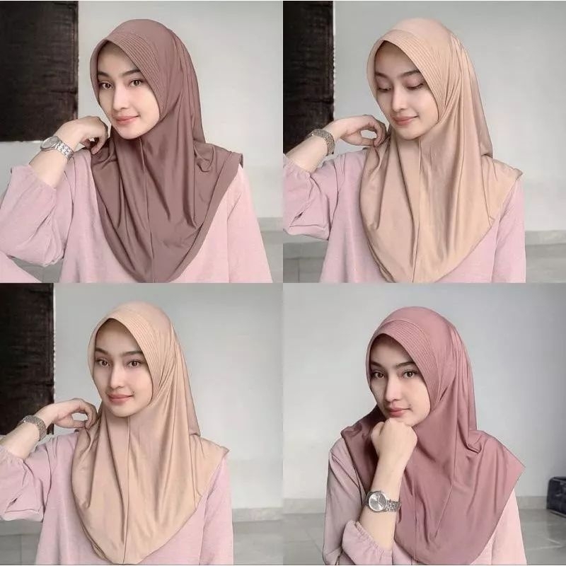 Bergo Hamidah Sport Menutup Dada | Hijab Sport Menutup Dada Jersey Premium