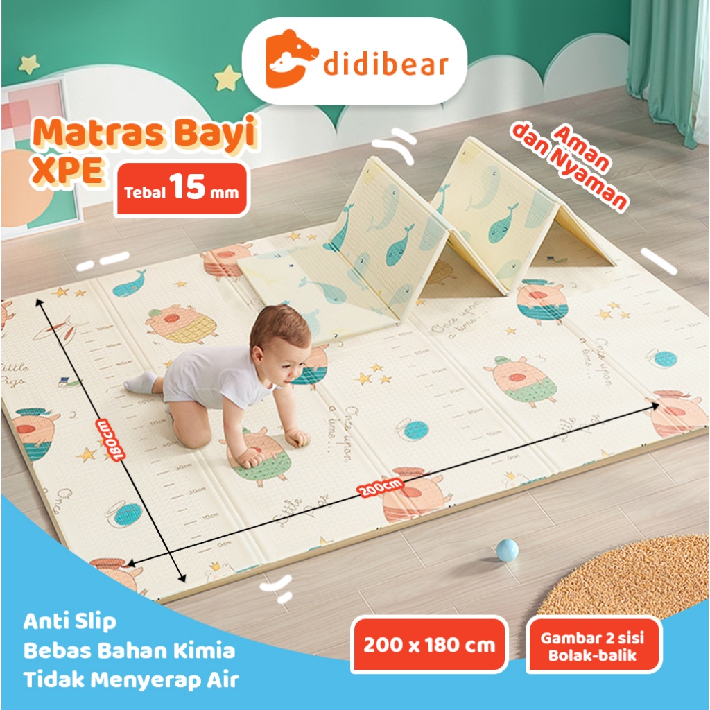 Didibear Karpet Lipat Playmat Bayi 200x180cm XPE Matras Anak Playmat Bayi Lipat Karpet Lipat anak Pl